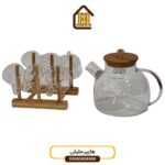 سرویس قوری و لیوان پیرکس و بامبو