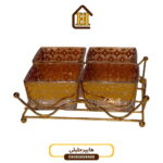 آجیل خوری طلایی شیشه استیل رنگ ثابت