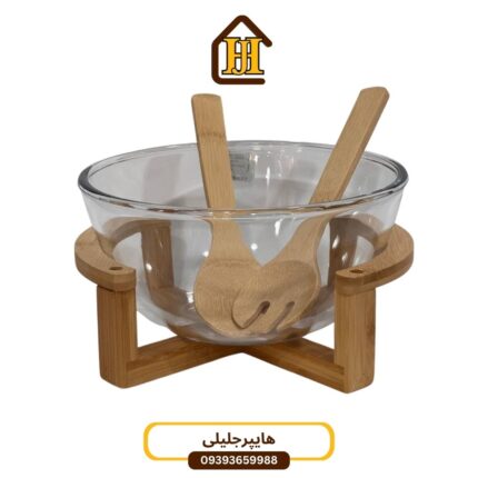 کاسه پذیرایی شیشه پیرکس بامبو