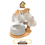 سرویس چای خوری سرامیکی با استند بامبو